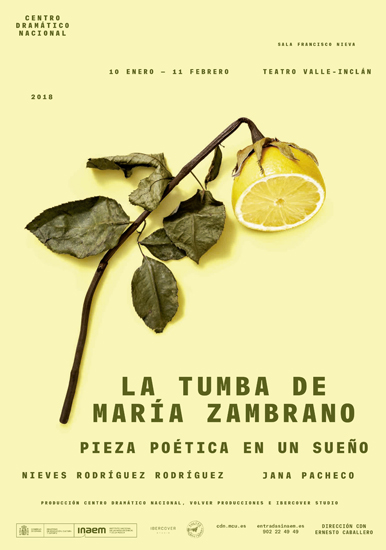 Cartel de la tumba de María Zambrano